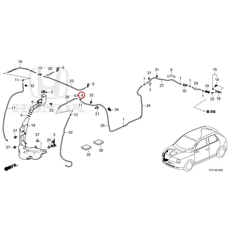 [NEW] JDM HONDA Honda e ZC7 2023 Windshield Washer GENUINE OEM - Image 9
