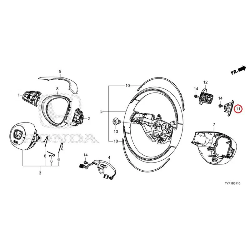 [NEW] JDM HONDA Honda e ZC7 2023 Steering Wheel (SRS) GENUINE OEM - Image 12