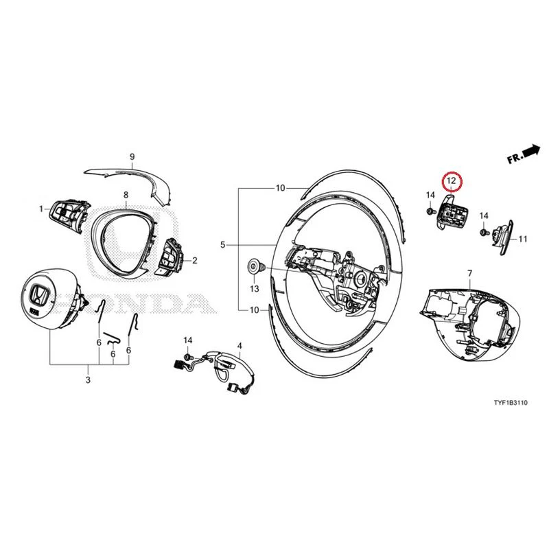 [NEW] JDM HONDA Honda e ZC7 2023 Steering Wheel (SRS) GENUINE OEM - Image 13