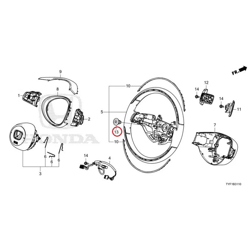 [NEW] JDM HONDA Honda e ZC7 2023 Steering Wheel (SRS) GENUINE OEM - Image 14