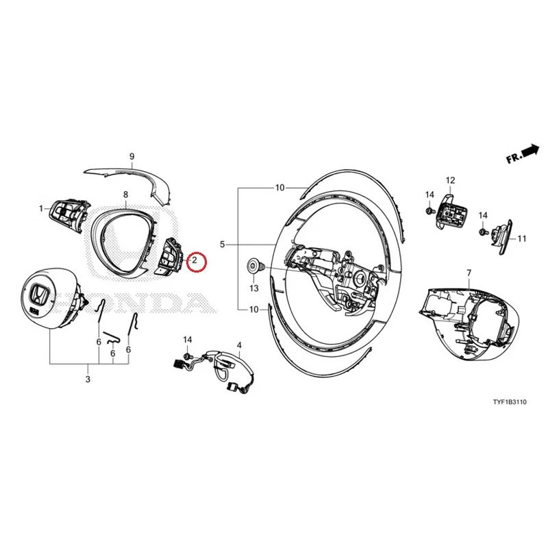 [NEW] JDM HONDA Honda e ZC7 2023 Steering Wheel (SRS) GENUINE OEM - Image 3
