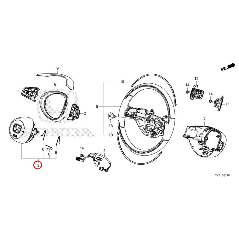 [NEW] JDM HONDA Honda e ZC7 2023 Steering Wheel (SRS) GENUINE OEM - Image 4