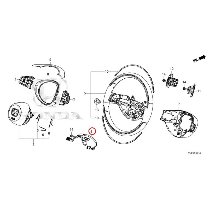 [NEW] JDM HONDA Honda e ZC7 2023 Steering Wheel (SRS) GENUINE OEM - Image 5