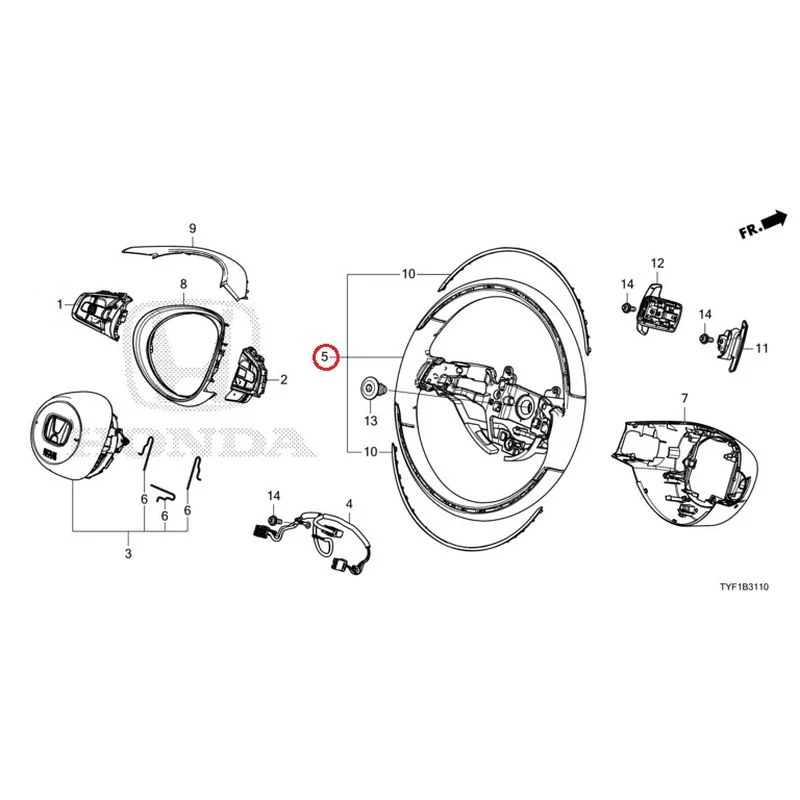 [NEW] JDM HONDA Honda e ZC7 2023 Steering Wheel (SRS) GENUINE OEM - Image 6