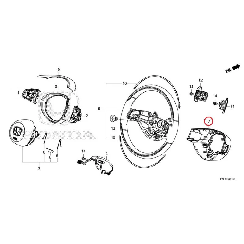 [NEW] JDM HONDA Honda e ZC7 2023 Steering Wheel (SRS) GENUINE OEM - Image 8