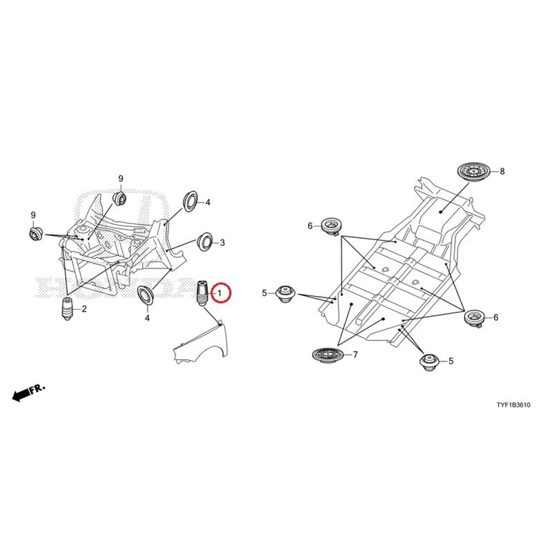 [NEW] JDM HONDA Honda e ZC7 2023 Grommets (Front) GENUINE OEM - Image 2