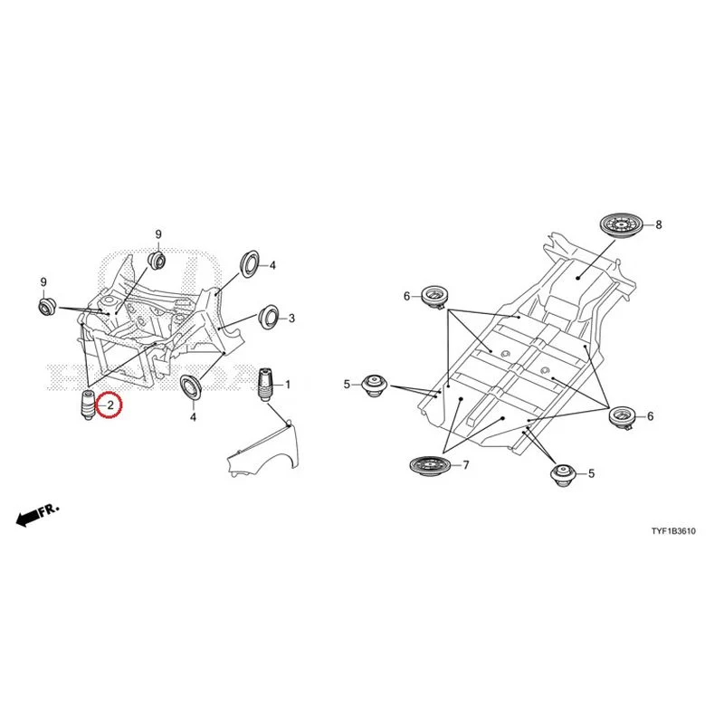 [NEW] JDM HONDA Honda e ZC7 2023 Grommets (Front) GENUINE OEM - Image 3