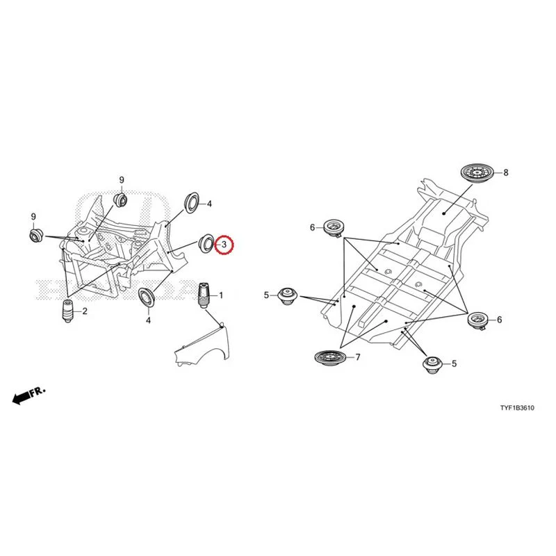 [NEW] JDM HONDA Honda e ZC7 2023 Grommets (Front) GENUINE OEM - Image 4