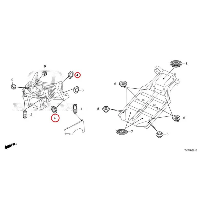 [NEW] JDM HONDA Honda e ZC7 2023 Grommets (Front) GENUINE OEM - Image 5