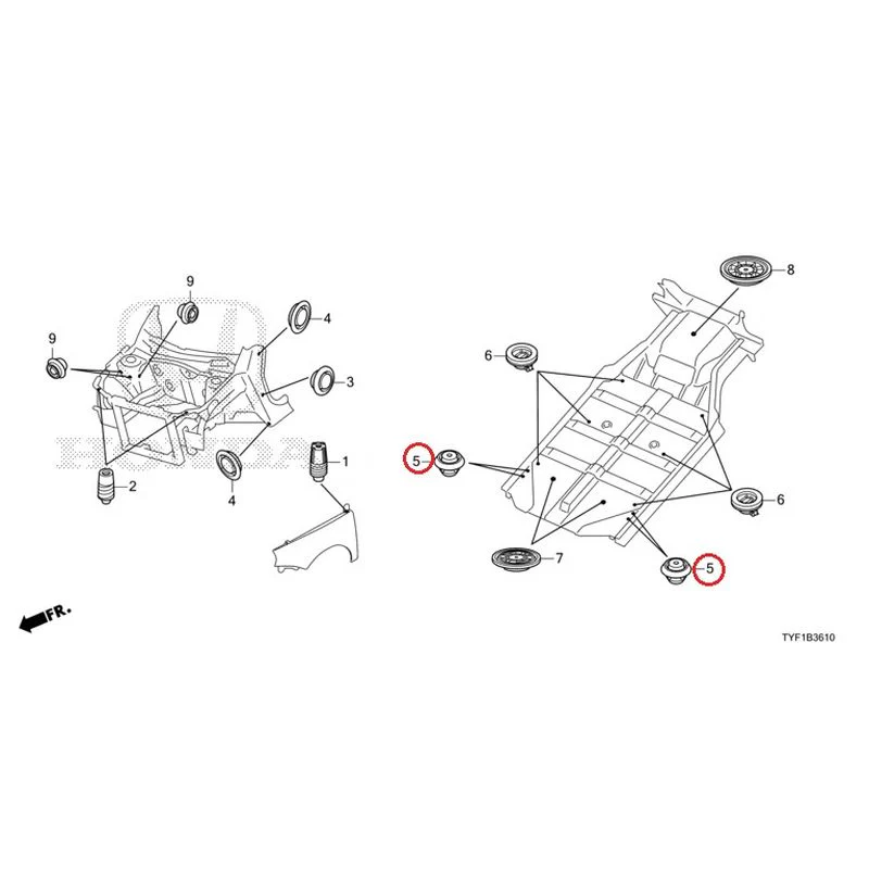 [NEW] JDM HONDA Honda e ZC7 2023 Grommets (Front) GENUINE OEM - Image 6