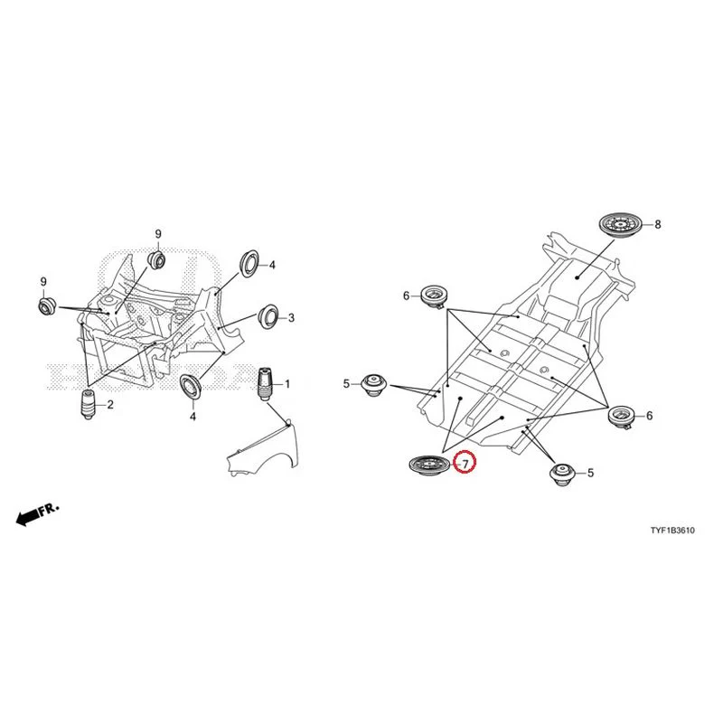 [NEW] JDM HONDA Honda e ZC7 2023 Grommets (Front) GENUINE OEM - Image 8