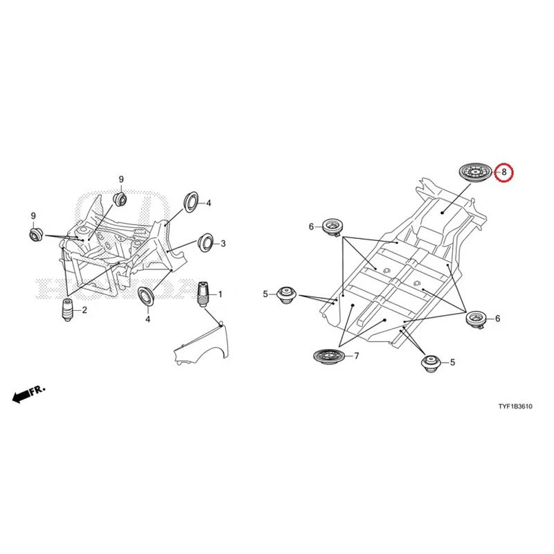 [NEW] JDM HONDA Honda e ZC7 2023 Grommets (Front) GENUINE OEM - Image 9