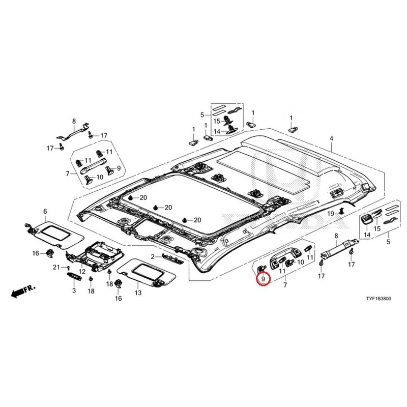 [NEW] JDM HONDA Honda e ZC7 2023 Roof Lining (Sunroof) GENUINE OEM - Image 10