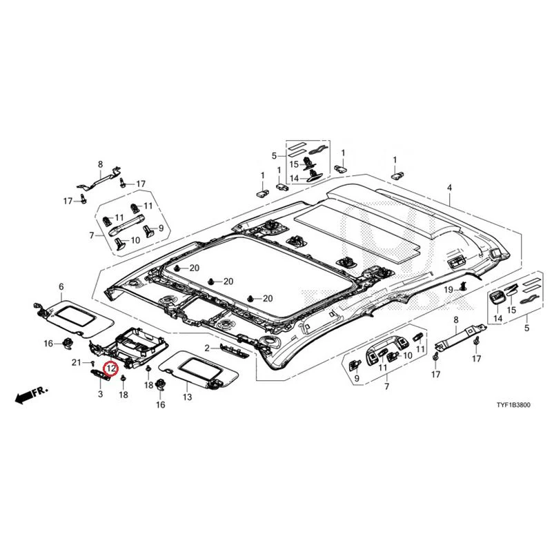 [NEW] JDM HONDA Honda e ZC7 2023 Roof Lining (Sunroof) GENUINE OEM - Image 13