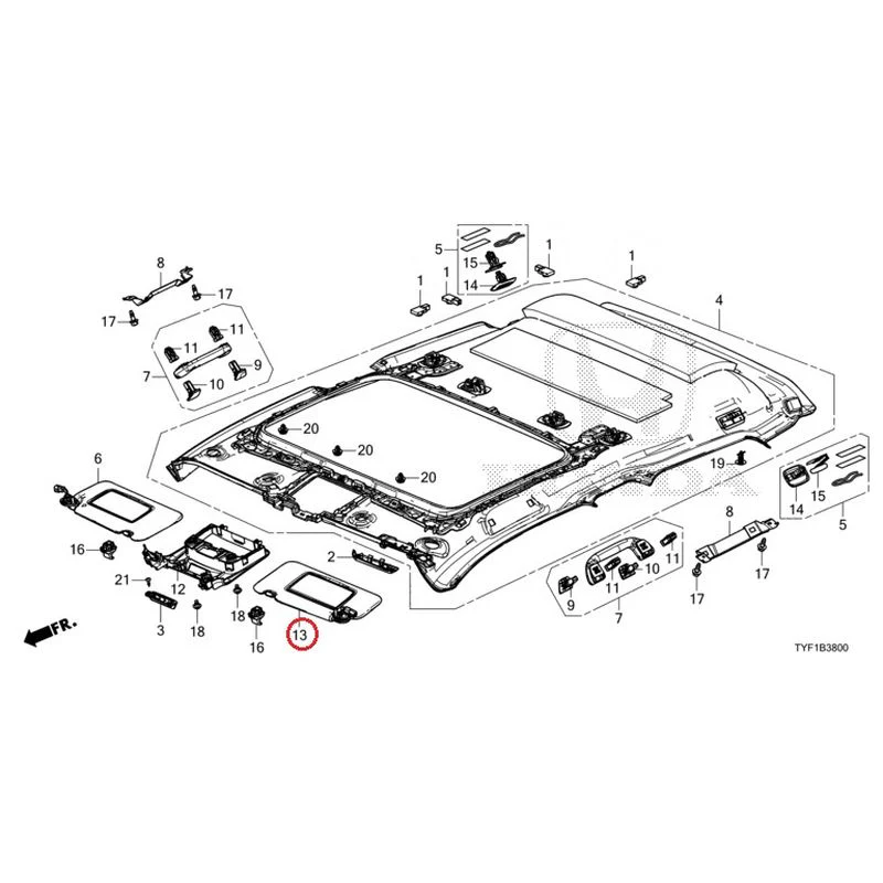 [NEW] JDM HONDA Honda e ZC7 2023 Roof Lining (Sunroof) GENUINE OEM - Image 14