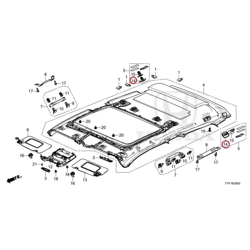 [NEW] JDM HONDA Honda e ZC7 2023 Roof Lining (Sunroof) GENUINE OEM - Image 15