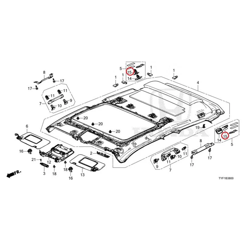 [NEW] JDM HONDA Honda e ZC7 2023 Roof Lining (Sunroof) GENUINE OEM - Image 16