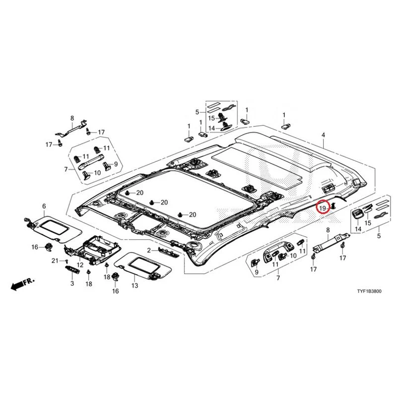 [NEW] JDM HONDA Honda e ZC7 2023 Roof Lining (Sunroof) GENUINE OEM - Image 20