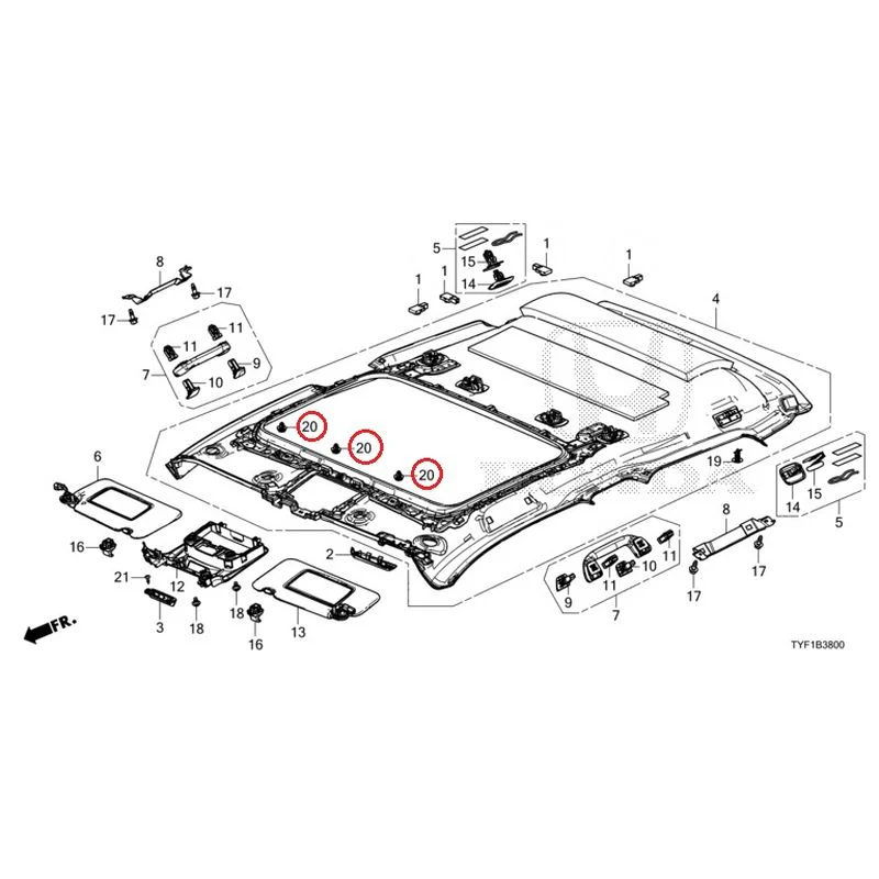 [NEW] JDM HONDA Honda e ZC7 2023 Roof Lining (Sunroof) GENUINE OEM - Image 21