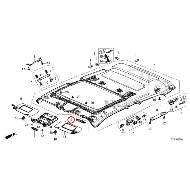 [NEW] JDM HONDA Honda e ZC7 2023 Roof Lining (Sunroof) GENUINE OEM - Image 3