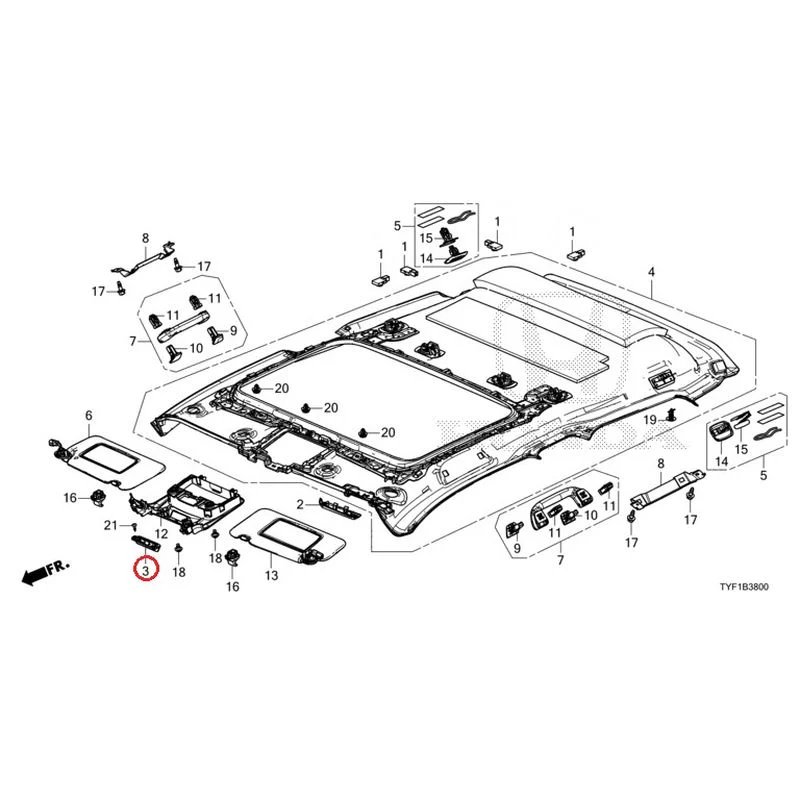 [NEW] JDM HONDA Honda e ZC7 2023 Roof Lining (Sunroof) GENUINE OEM - Image 4
