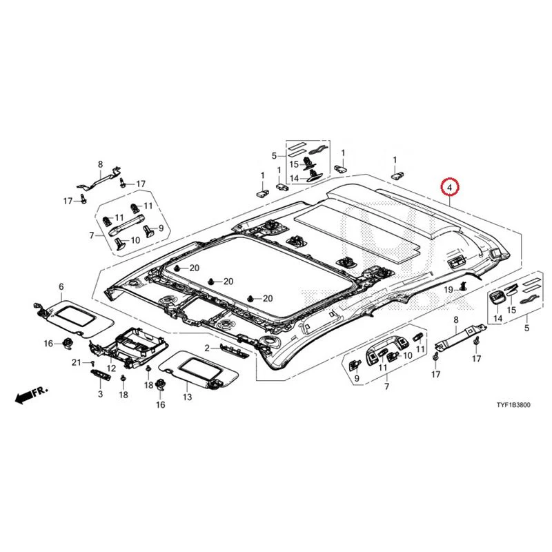 [NEW] JDM HONDA Honda e ZC7 2023 Roof Lining (Sunroof) GENUINE OEM - Image 5