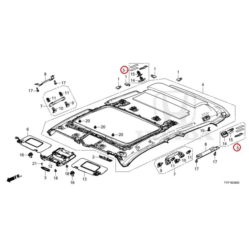 [NEW] JDM HONDA Honda e ZC7 2023 Roof Lining (Sunroof) GENUINE OEM - Image 6