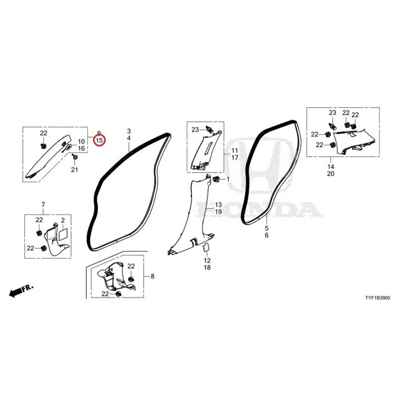 [NEW] JDM HONDA Honda e ZC7 2023 Pillar Garnish GENUINE OEM - Image 16