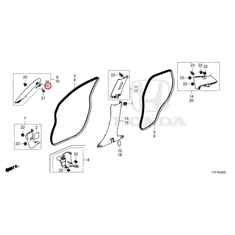[NEW] JDM HONDA Honda e ZC7 2023 Pillar Garnish GENUINE OEM - Image 17