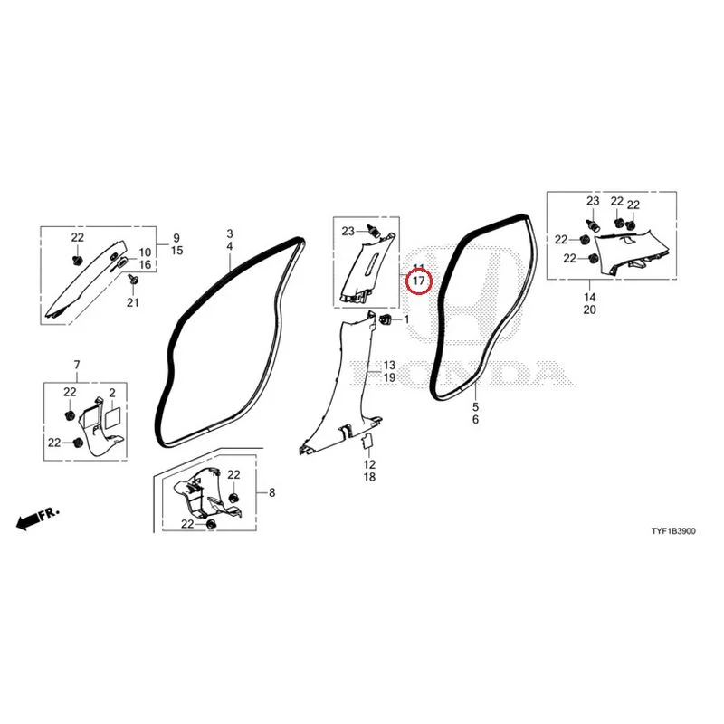 [NEW] JDM HONDA Honda e ZC7 2023 Pillar Garnish GENUINE OEM - Image 18