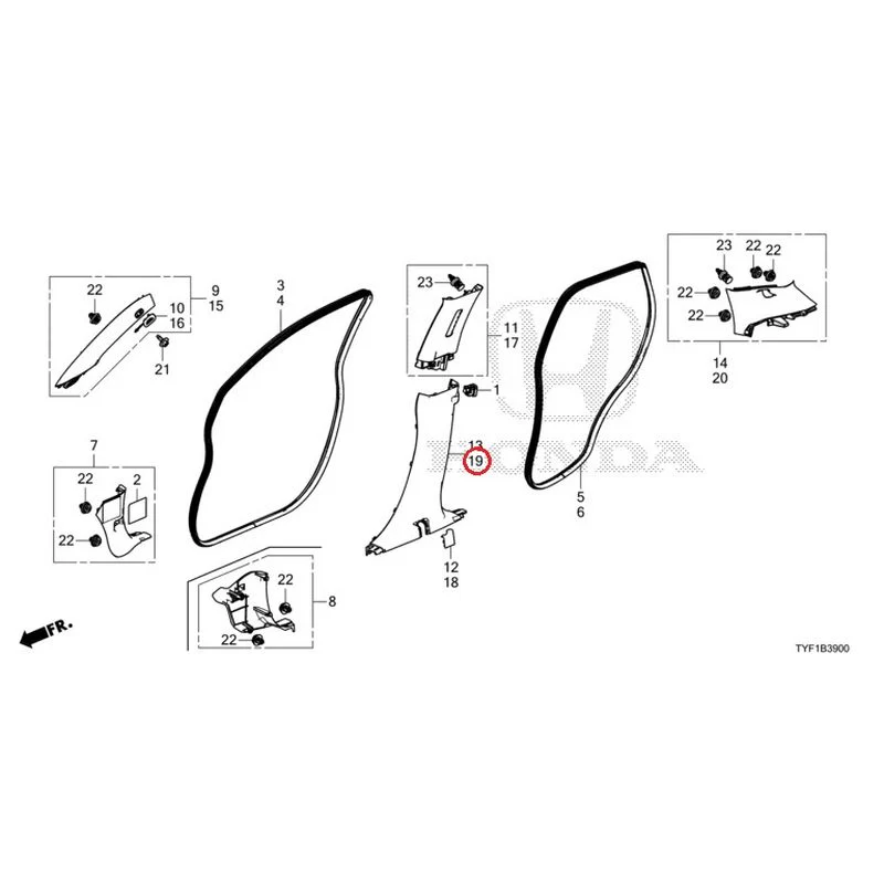 [NEW] JDM HONDA Honda e ZC7 2023 Pillar Garnish GENUINE OEM - Image 20