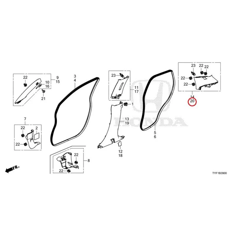 [NEW] JDM HONDA Honda e ZC7 2023 Pillar Garnish GENUINE OEM - Image 21
