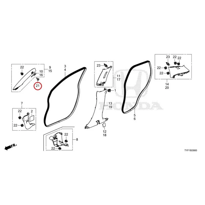 [NEW] JDM HONDA Honda e ZC7 2023 Pillar Garnish GENUINE OEM - Image 22