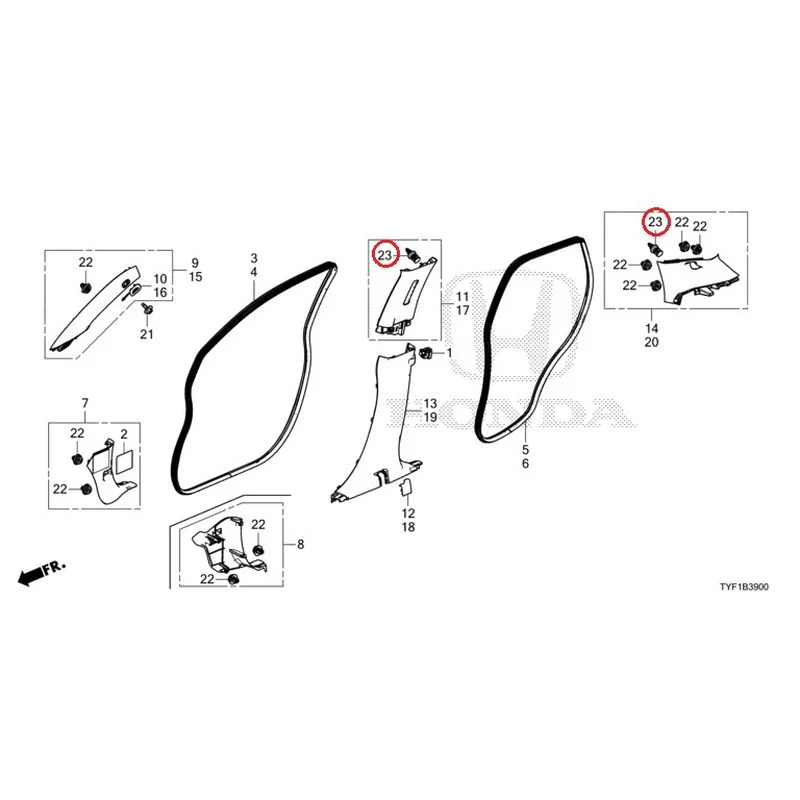 [NEW] JDM HONDA Honda e ZC7 2023 Pillar Garnish GENUINE OEM - Image 24