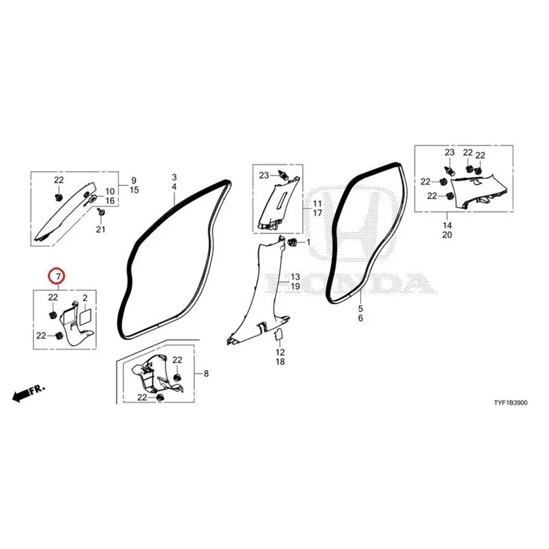 [NEW] JDM HONDA Honda e ZC7 2023 Pillar Garnish GENUINE OEM - Image 8