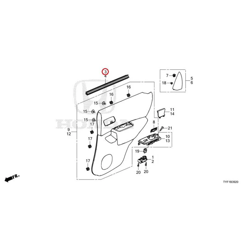 [NEW] JDM HONDA Honda e ZC7 2023 Rear Door Lining GENUINE OEM - Image 4