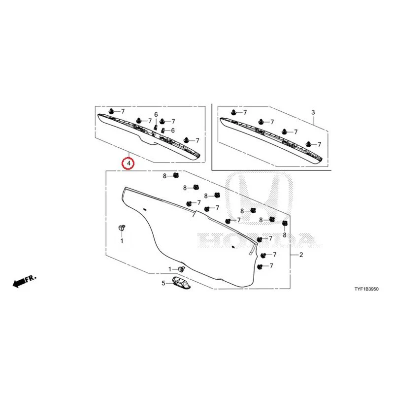 [NEW] JDM HONDA Honda e ZC7 2023 Tailgate Lining GENUINE OEM - Image 4