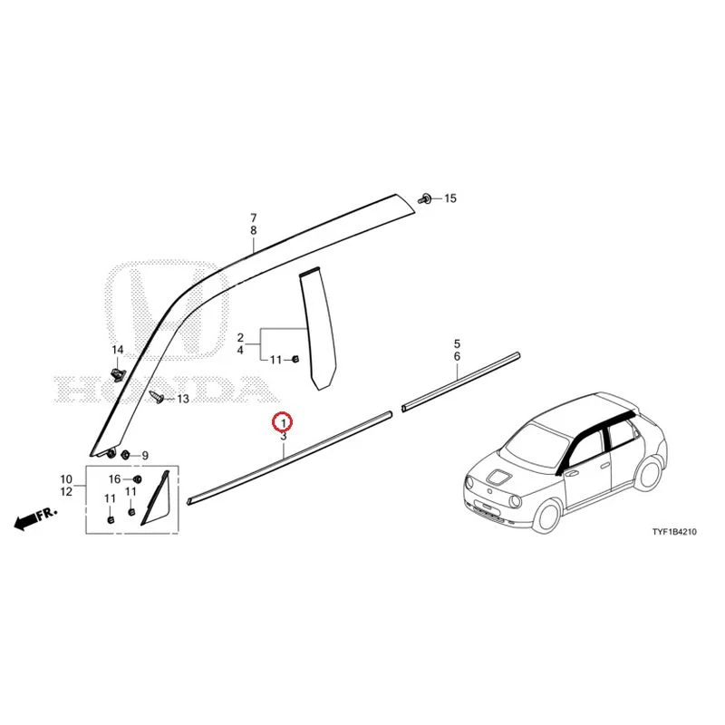 [NEW] JDM HONDA Honda e ZC7 2023 Molding GENUINE OEM - Image 2