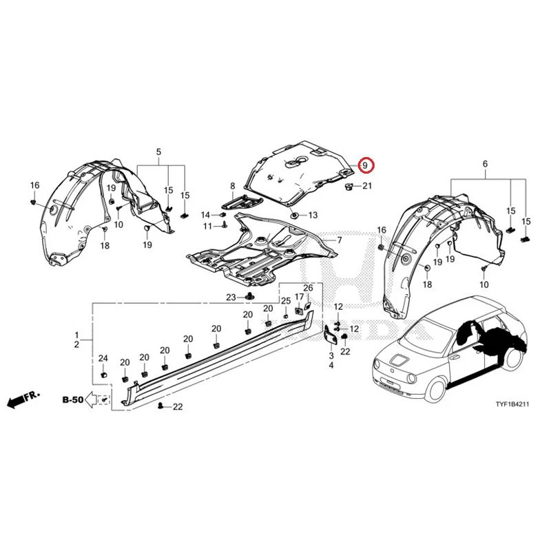 [NEW] JDM HONDA Honda e ZC7 2023 Undercover/Rear Inner Fender GENUINE OEM - Image 10