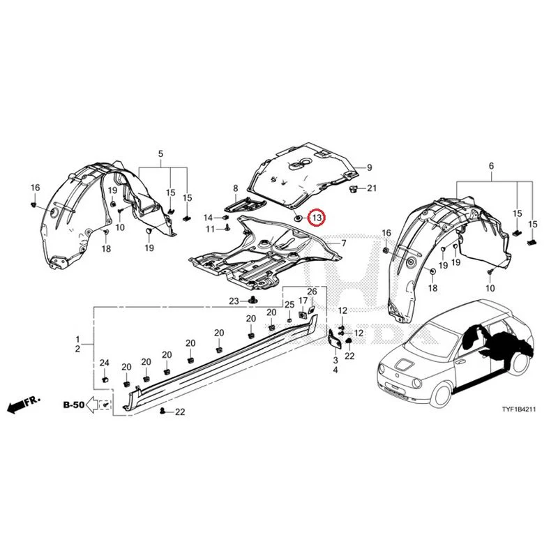[NEW] JDM HONDA Honda e ZC7 2023 Undercover/Rear Inner Fender GENUINE OEM - Image 14
