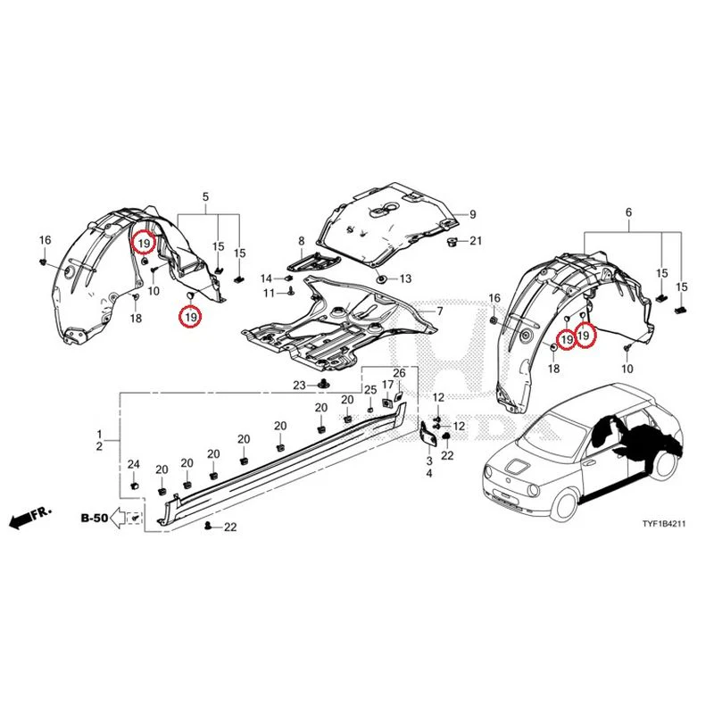 [NEW] JDM HONDA Honda e ZC7 2023 Undercover/Rear Inner Fender GENUINE OEM - Image 20