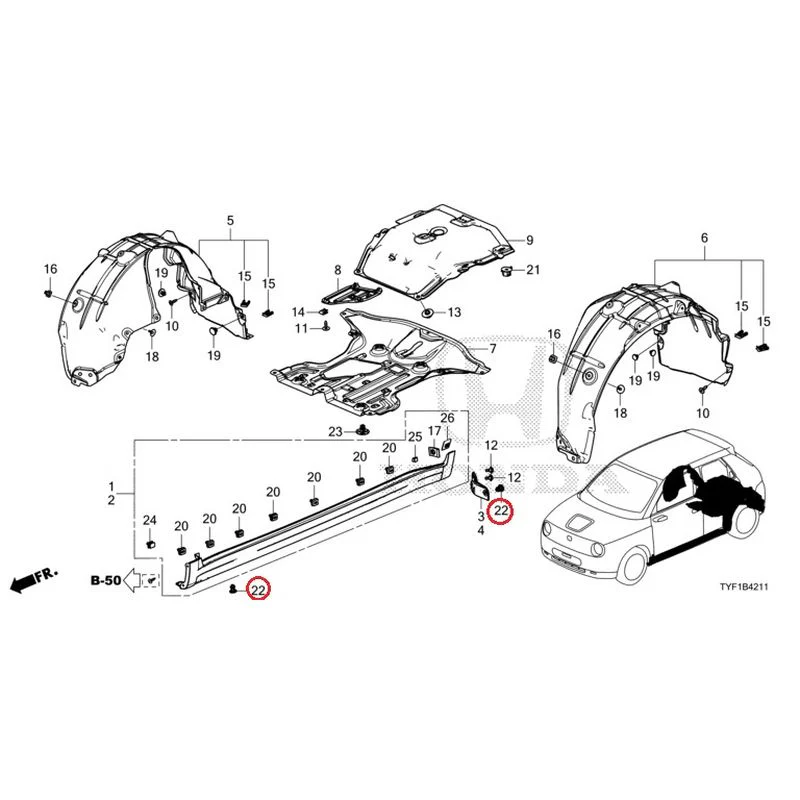 [NEW] JDM HONDA Honda e ZC7 2023 Undercover/Rear Inner Fender GENUINE OEM - Image 23