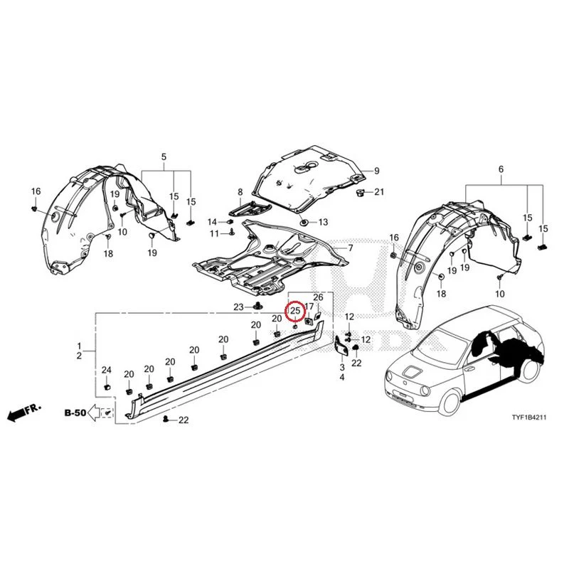 [NEW] JDM HONDA Honda e ZC7 2023 Undercover/Rear Inner Fender GENUINE OEM - Image 26