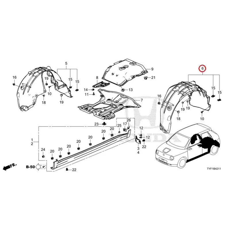 [NEW] JDM HONDA Honda e ZC7 2023 Undercover/Rear Inner Fender GENUINE OEM - Image 7