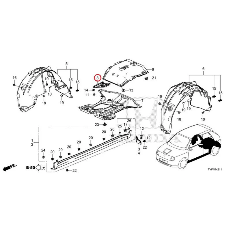 [NEW] JDM HONDA Honda e ZC7 2023 Undercover/Rear Inner Fender GENUINE OEM - Image 9