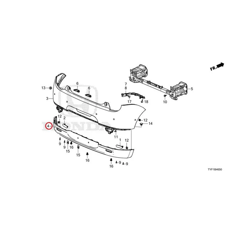 [NEW] JDM HONDA Honda e ZC7 2023 Rear Bumper GENUINE OEM - Image 10
