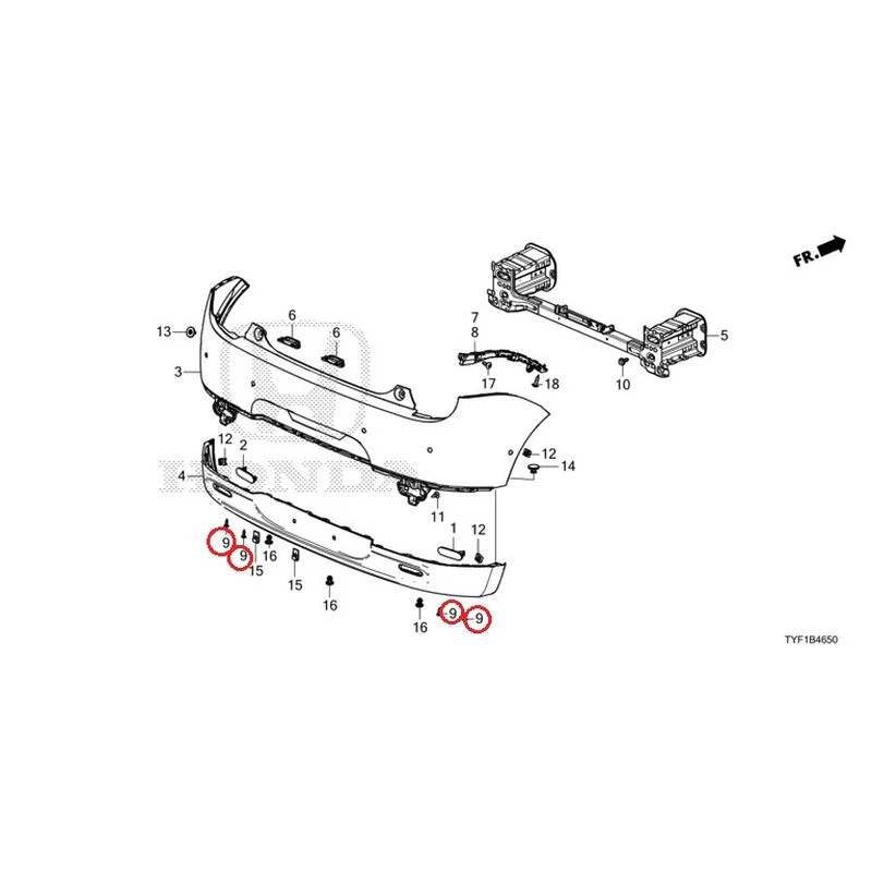 [NEW] JDM HONDA Honda e ZC7 2023 Rear Bumper GENUINE OEM - Image 15