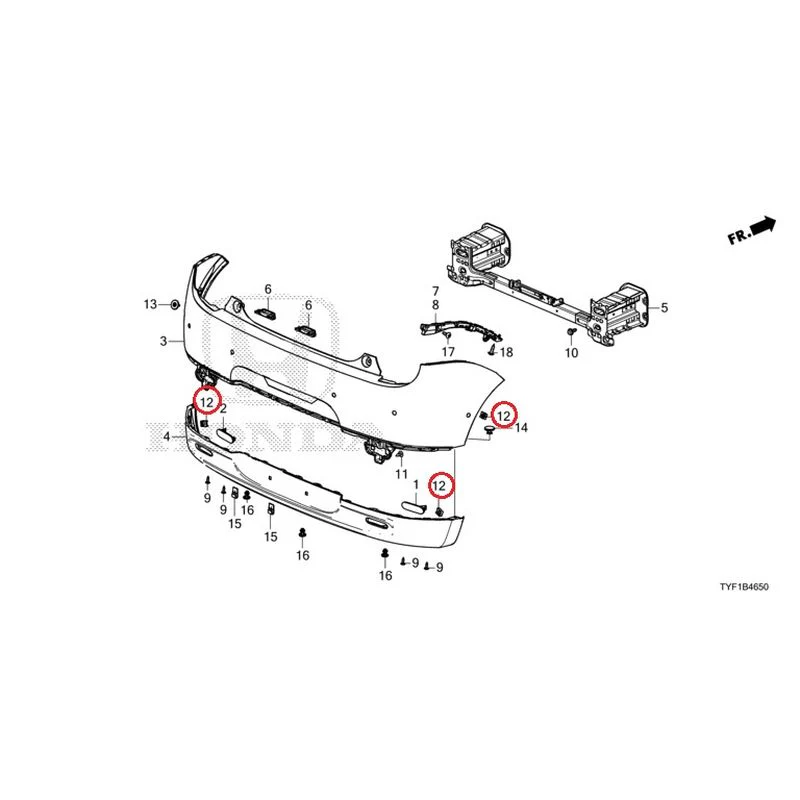 [NEW] JDM HONDA Honda e ZC7 2023 Rear Bumper GENUINE OEM - Image 18