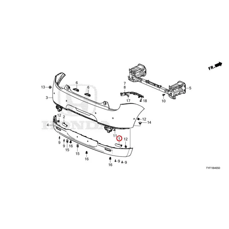 [NEW] JDM HONDA Honda e ZC7 2023 Rear Bumper GENUINE OEM - Image 2