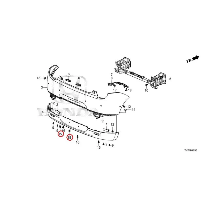 [NEW] JDM HONDA Honda e ZC7 2023 Rear Bumper GENUINE OEM - Image 21